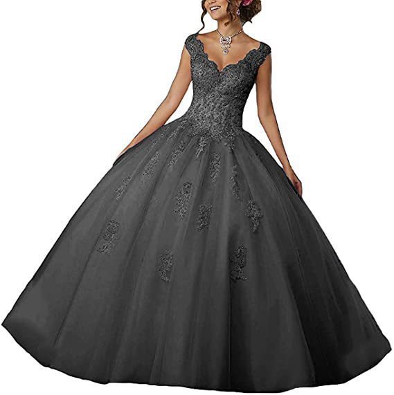 Bride Princess Fantasy Chic V-Neck Puffy Wedding Dress