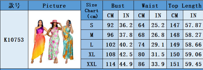 Women Printed Slash Shoulder Pleated Dress