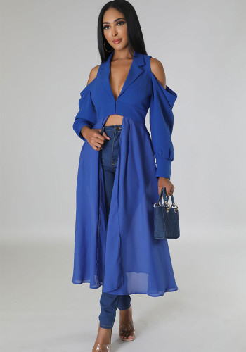 Women Summer Cut Out Shoulder Maxi Dress