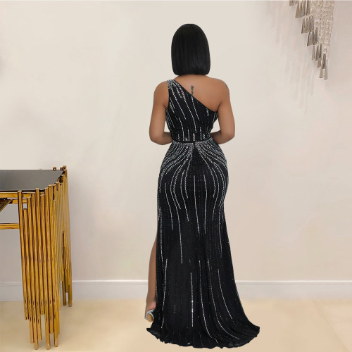 Women Sexy Beaded Dress Long