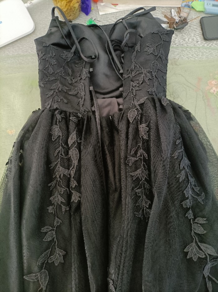 Women summer lace applique party dance evening dress