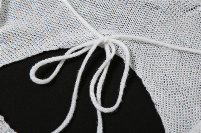 Women Summer sexy backless hollow bodycon knitting dress