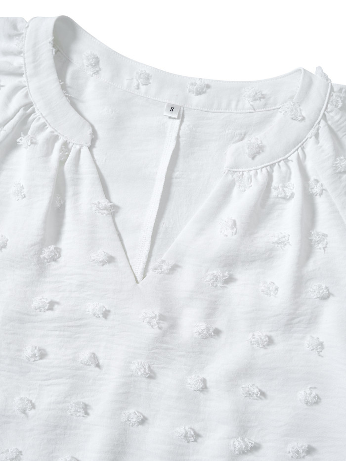 Spring Summer women's clothing Casual style v-neck solid color top