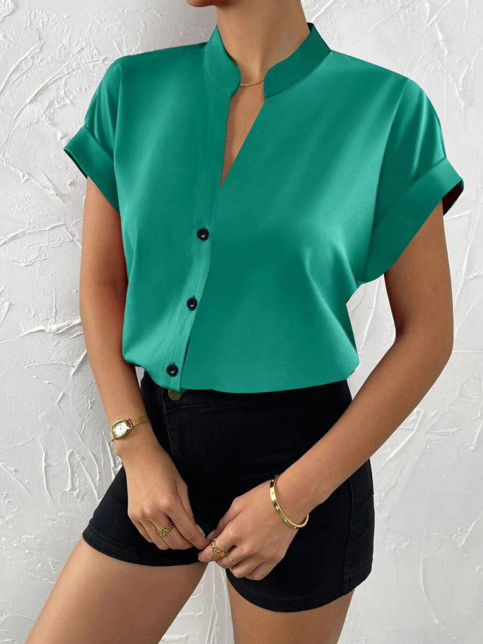 Women summer v-neck shirt