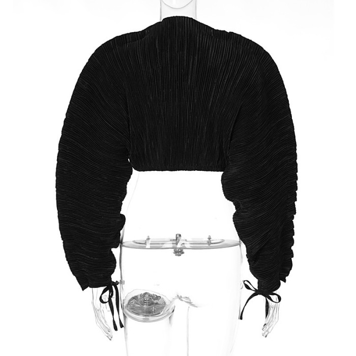 Women Casual Bat Sleeves Crop Top