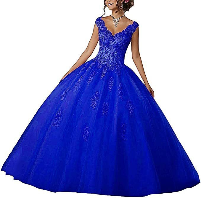 Bride Princess Fantasy Chic V-Neck Puffy Wedding Dress