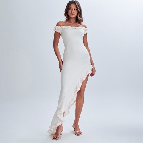 Women's Spring Fashion Off Shoulder Slim Sexy Party Dress