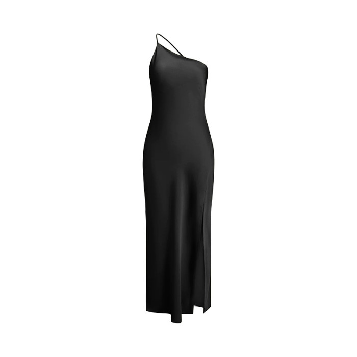 Women summer sexy Slash Shoulder Solid Backless Maxi dress