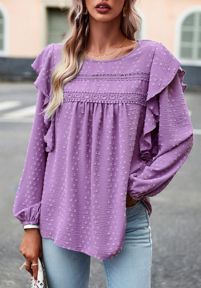 Womens Casual Long Sleeve Solid Shirt