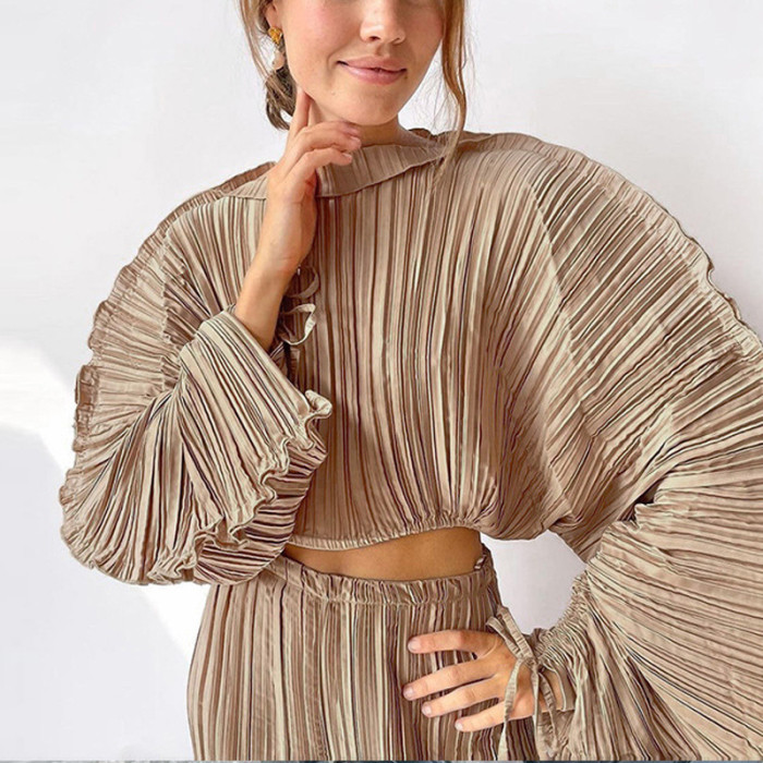 Women Casual Bat Sleeves Crop Top