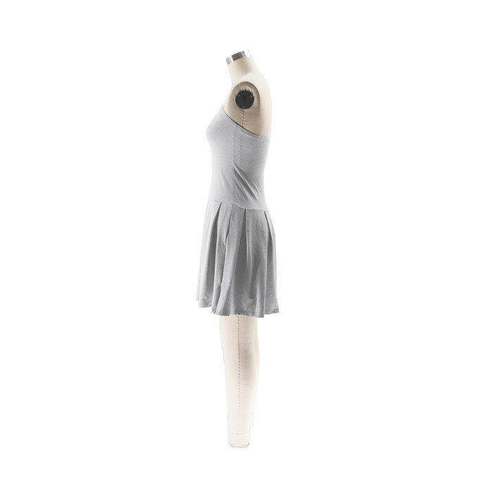 Women Summer Solid Strapless Dress