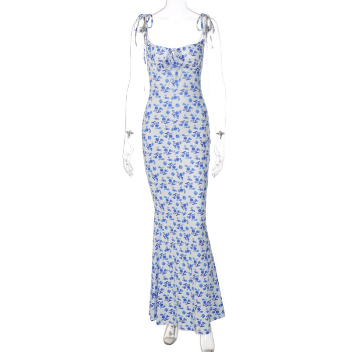 Women Floral Suspender Dress