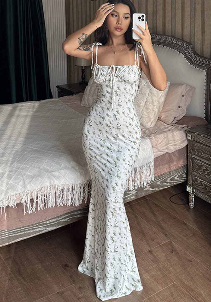 Women Floral Suspender Dress