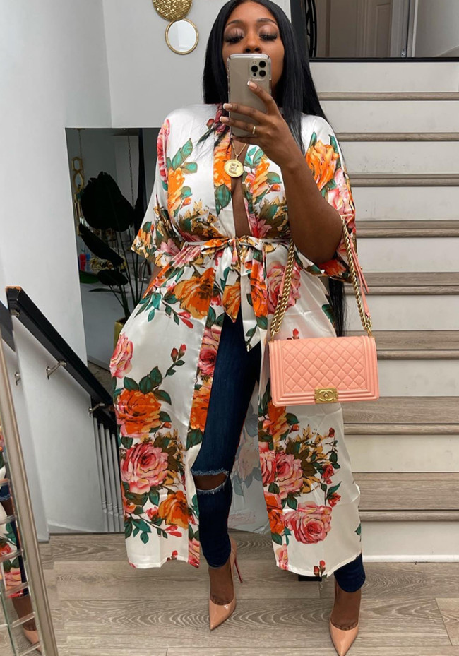 Summer and Autumn Women's Fashion Loose Fashion Printed Shirt Dress