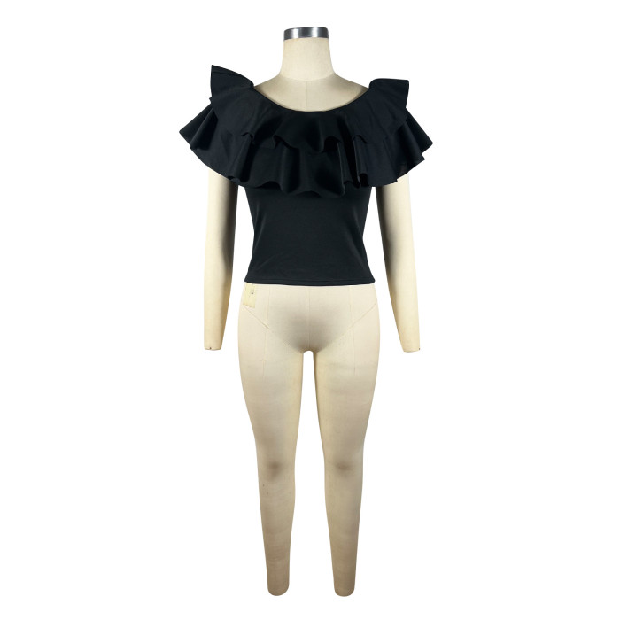 Women'S Clothes Double Layer Rufflenightclubs Tops T-Shirts