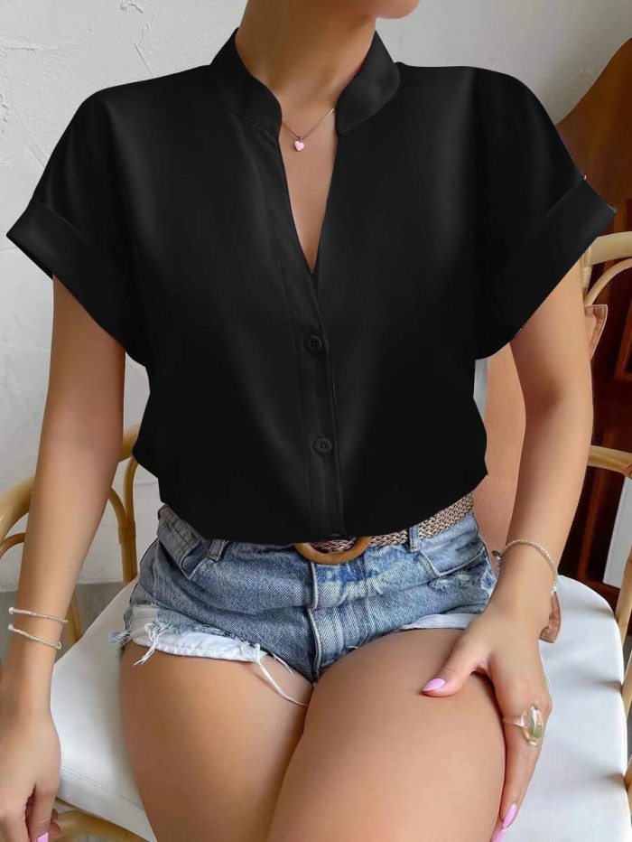 Women summer v-neck shirt