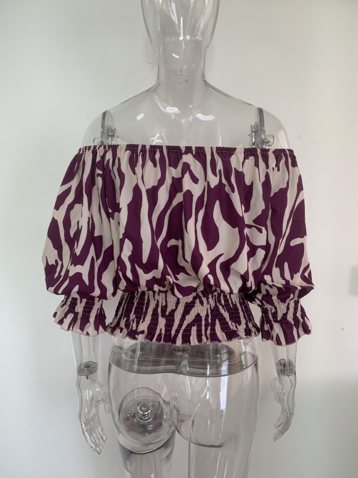 Summeroff Shoulder Loose Plus Size Short Sleeve Top