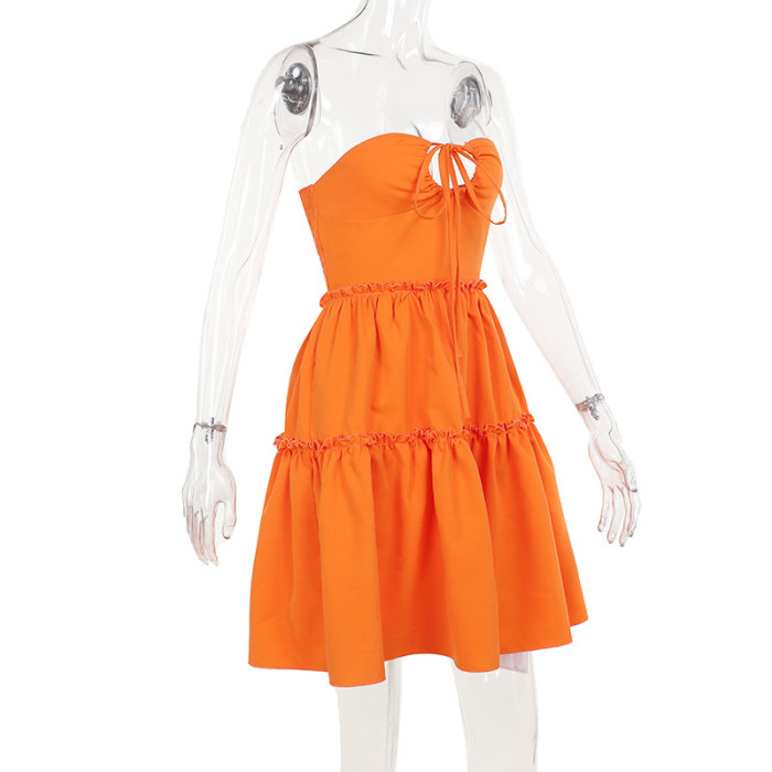 Summer Strapless Halter Neck A-line Dress