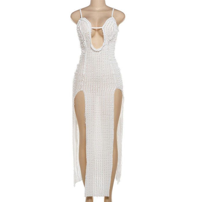 Women Summer sexy slit suspender dress