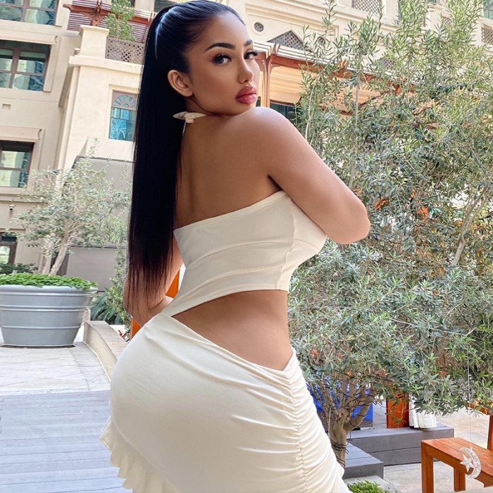 Women Solid sleeveless high collar Casual Bodycon dress
