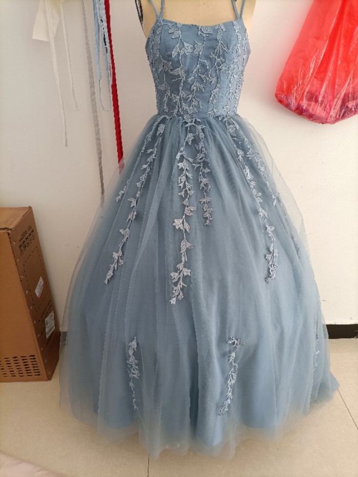 Women summer lace applique party dance evening dress