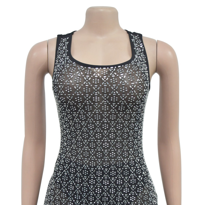 Women Sexy Mesh See-Through Dress