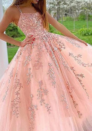 Women summer lace applique party dance evening dress