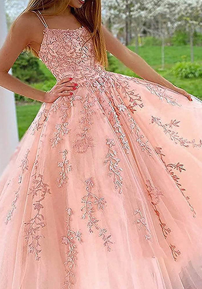 Women summer lace applique party dance evening dress