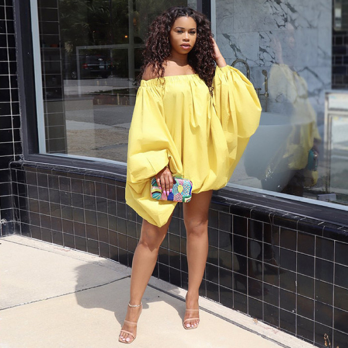 Women loose Bat Sleeves Off Shoulder dress
