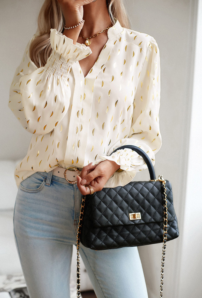 Women's Autumn V Neck Long Sleeve Shirt