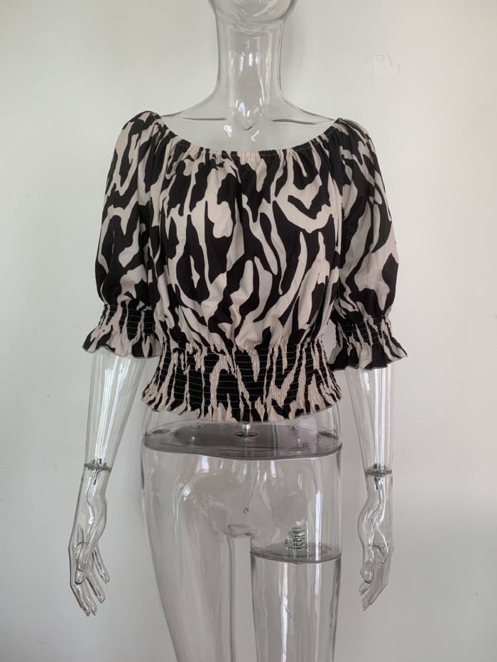 Summeroff Shoulder Loose Plus Size Short Sleeve Top