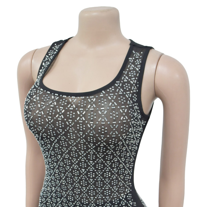 Women Sexy Mesh See-Through Dress