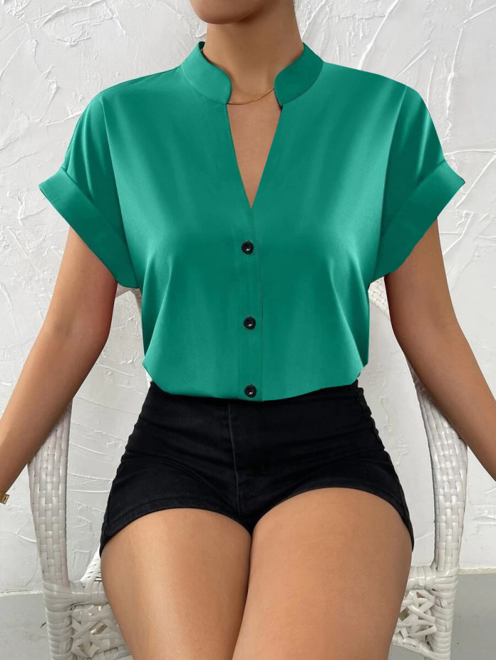 Women summer v-neck shirt