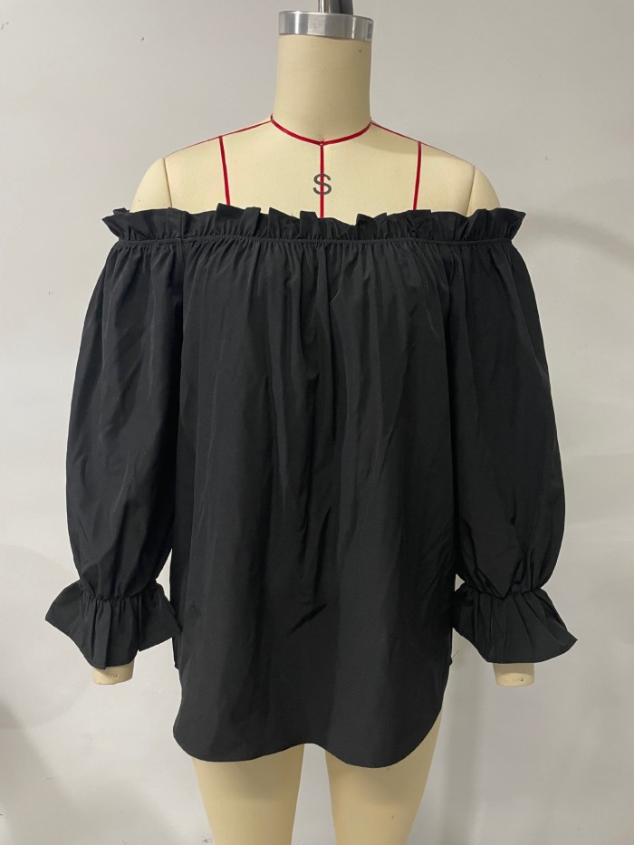 Women Off Shoulder Chiffon Top