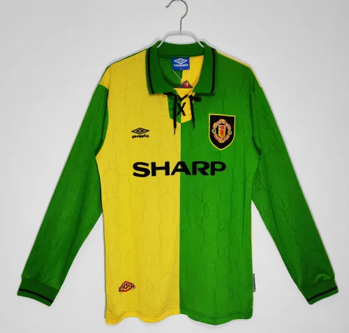 1992-1993 Manchester United Away Long Sleeve Retro Jersey/92-93 曼联客场长袖