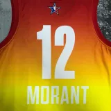 2023 NBA All Star Yellow 12#MORANT Hot Pressed Jersey