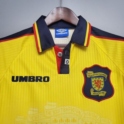 96-98 Scotland Yellow Retro Jersey/96-98 苏格兰黄色