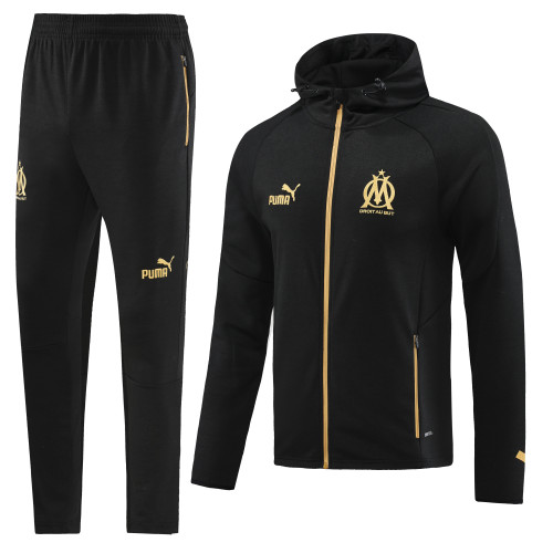 2023 Marseille Black Hoodie Suit