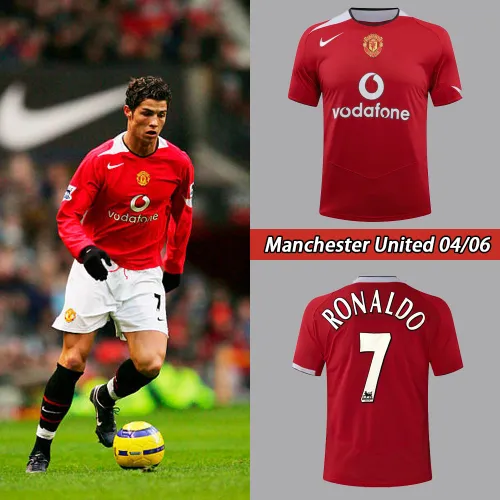 04-06 Manchester United Home Red Retro Jersey with 7#RONALDO/04-06 曼联主场7号罗纳尔多