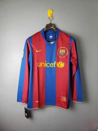 07-08 Barcelona Home Long Sleeve Retro Jersey/07-08 巴萨主场长袖