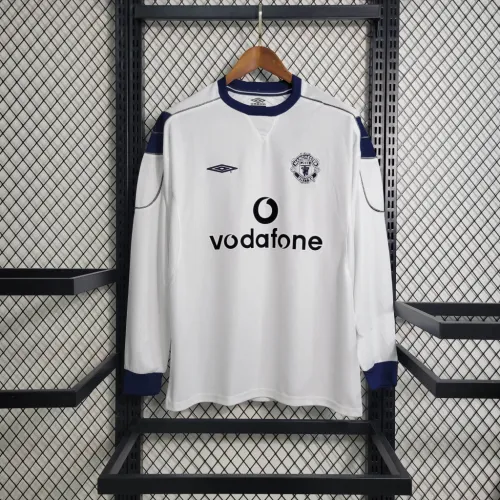 1999-00 Manchester United Away Long Sleeve Retro Jersey/99-00曼联客场长袖