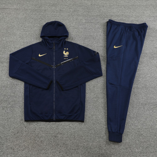 2023 France Jacket Hooded Tracksuit /23法国02宝蓝夹克帽衫套装