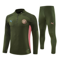 24-25 Manchester City Army Green Training Suit/24-25曼城半拉训练服