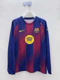 25-26 Barcelona Home Long Sleeve Jersey/ 25-26巴萨主场长袖（有广告）