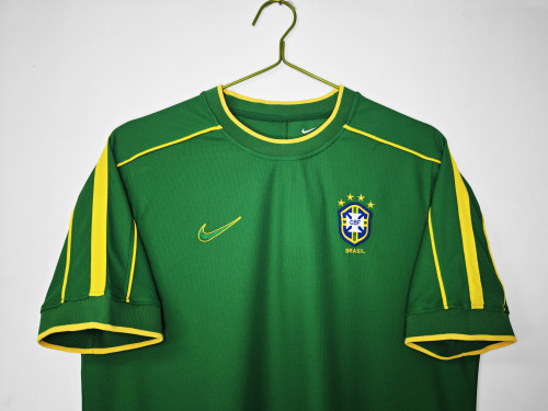 1998 Brazil Goalkeeper Green Retro Jersey/1998巴西守门员复古