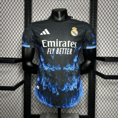 2024-25 Real Madrid Ocean Blue Jersey Player Version(The player version is more slim fit, it is recommended to buy one size larger)