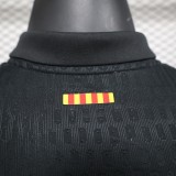 2024-25 Barcelona away black player version jersey(The player version is more slim fit, it is recommended to buy one size larger)