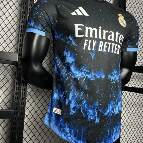 2024-25 Real Madrid Ocean Blue Jersey Player Version(The player version is more slim fit, it is recommended to buy one size larger)