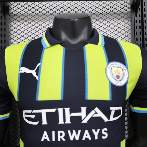 2024-25 Manchester City yellow and black player version jersey(The player version is more slim fit, it is recommended to buy one size larger)