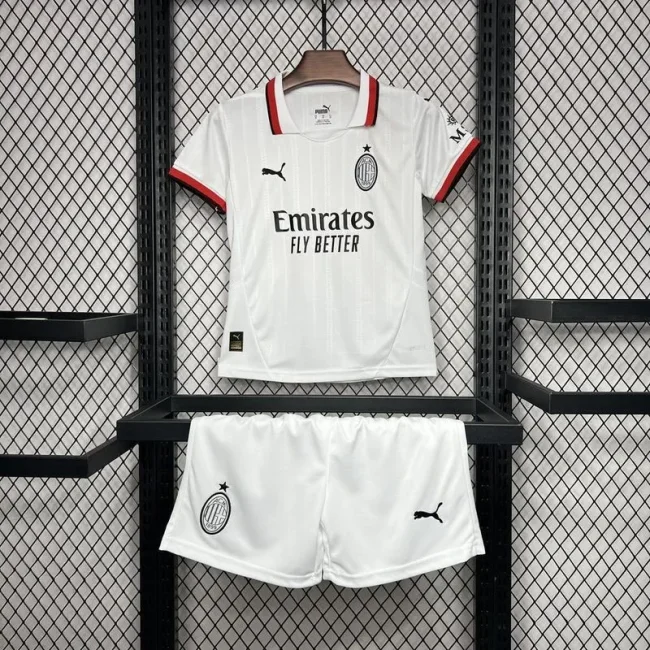 2024-25 AC Milan Away white kids kit